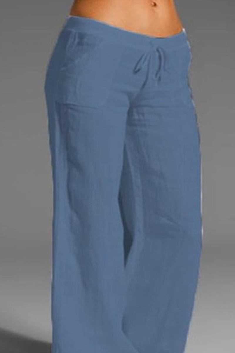 Pantalon ample Casual uni avec jambes larges (8 couleurs)