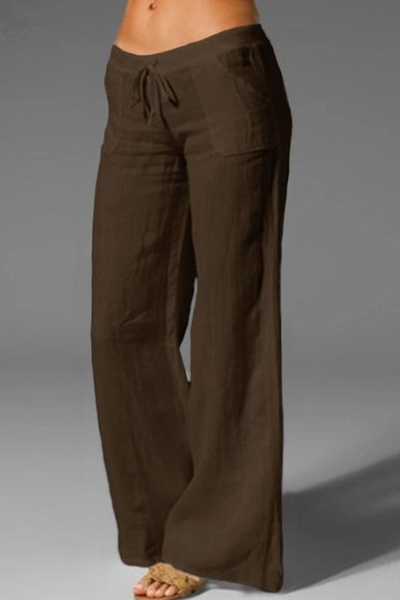 Pantalon ample Casual uni avec jambes larges (8 couleurs)