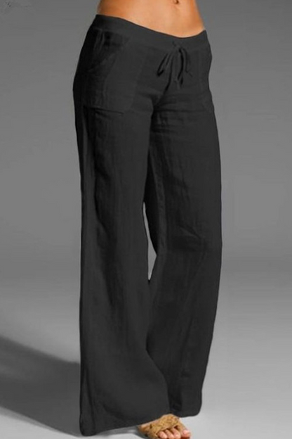Pantalon ample Casual uni avec jambes larges (8 couleurs)