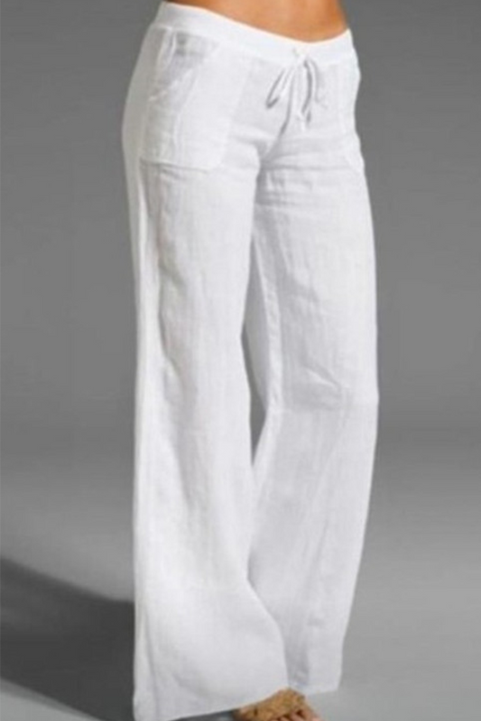 Pantalon ample Casual uni avec jambes larges (8 couleurs)