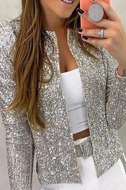 Vêtements d'extérieur à paillettes pour femmes