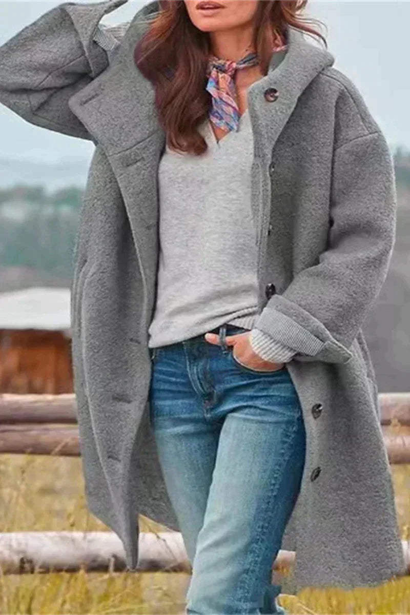 Élodie – Manteau Femme Élégant Uni | Style Classique