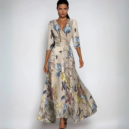 Jano™ | Maxi robe portefeuille élégante avec fleurs