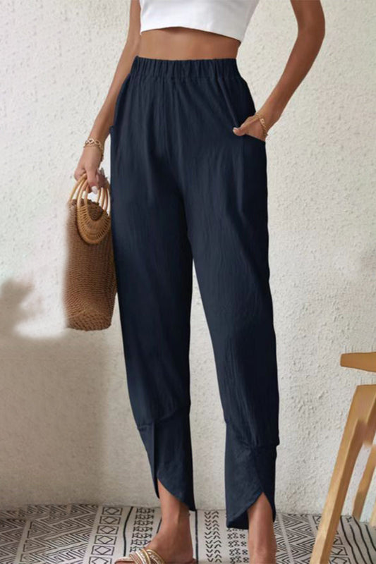 Casual short Harlan de couleur unie à poche unie et taille haute (4 coloris)