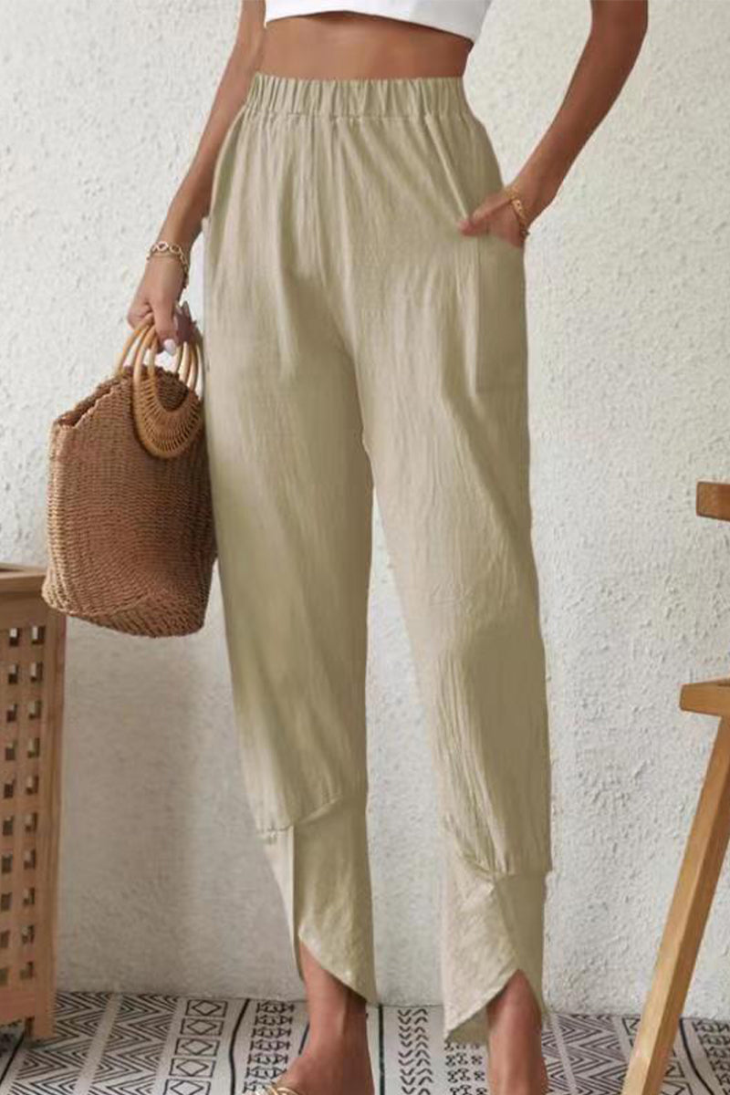 Casual short Harlan de couleur unie à poche unie et taille haute (4 coloris)