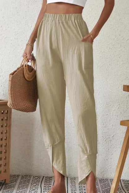 Casual short Harlan de couleur unie à poche unie et taille haute (4 coloris)
