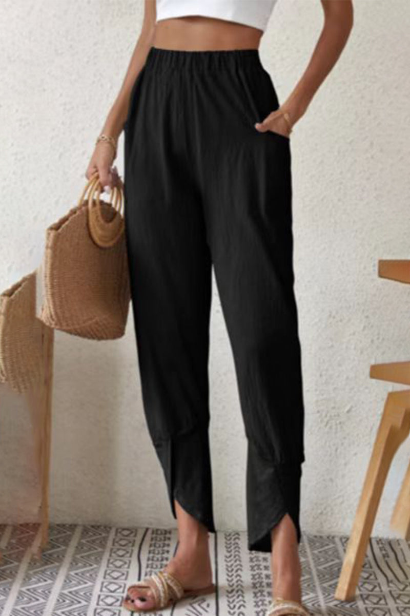 Casual short Harlan de couleur unie à poche unie et taille haute (4 coloris)