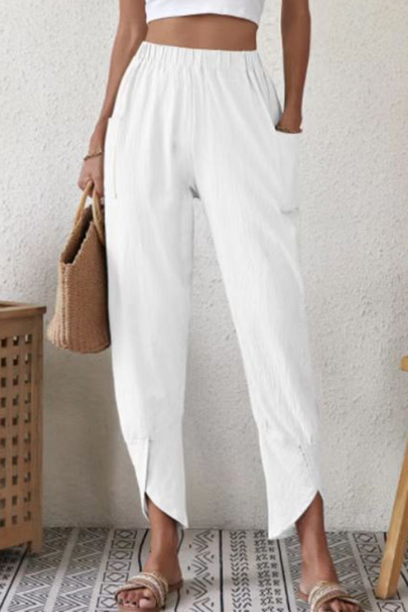 Casual short Harlan de couleur unie à poche unie et taille haute (4 coloris)