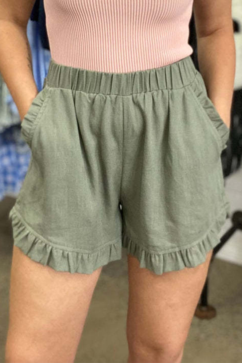 Pantalon uni décontracté avec poches amples taille haute jambe large