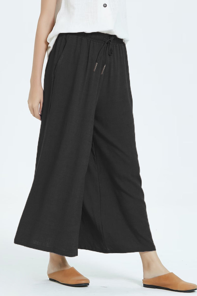Casual simplicity solid make old loose high-waistted wide leg plain-colour short (8 couleurs)