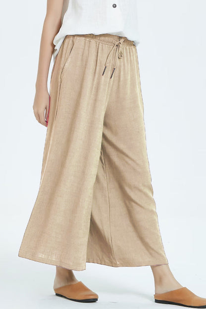 Casual simplicity solid make old loose high-waistted wide leg plain-colour short (8 couleurs)