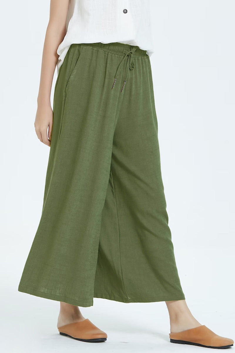 Casual simplicity solid make old loose high-waistted wide leg plain-colour short (8 couleurs)