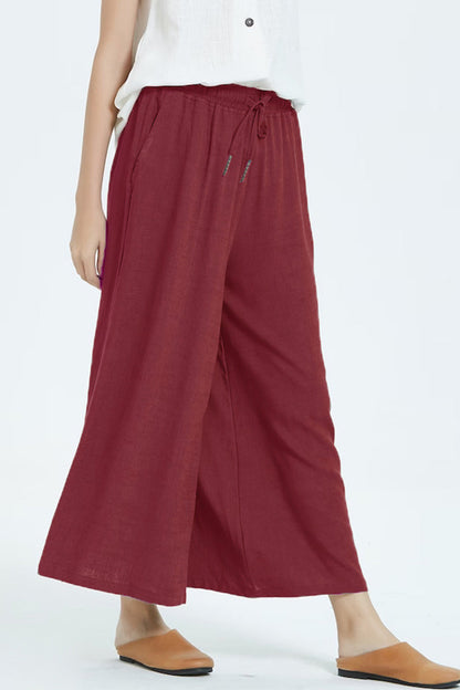 Casual simplicity solid make old loose high-waistted wide leg plain-colour short (8 couleurs)