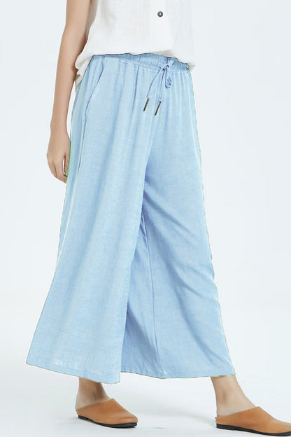 Casual simplicity solid make old loose high-waistted wide leg plain-colour short (8 couleurs)
