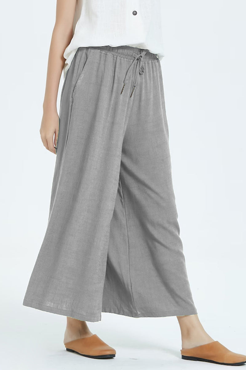Casual simplicity solid make old loose high-waistted wide leg plain-colour short (8 couleurs)