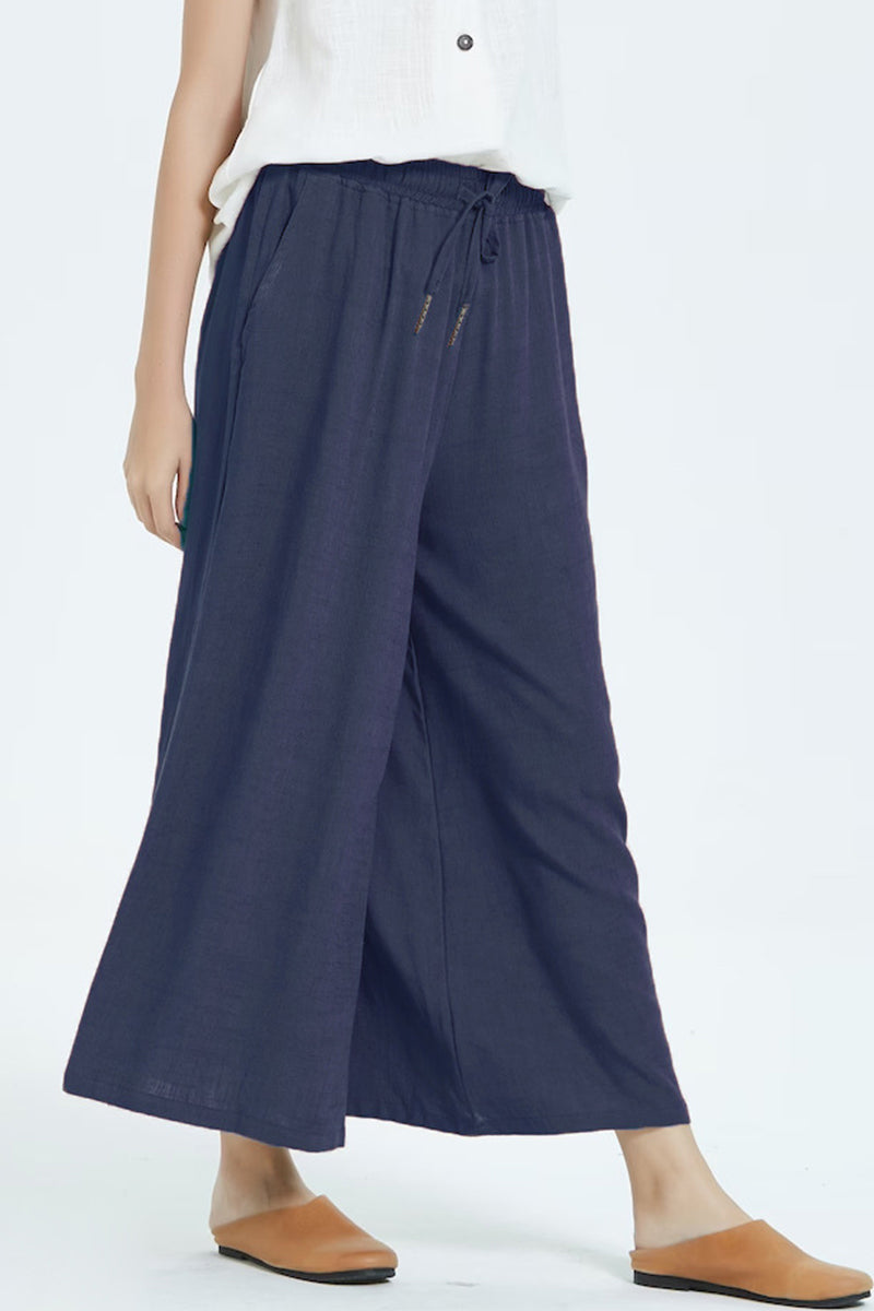 Casual simplicity solid make old loose high-waistted wide leg plain-colour short (8 couleurs)