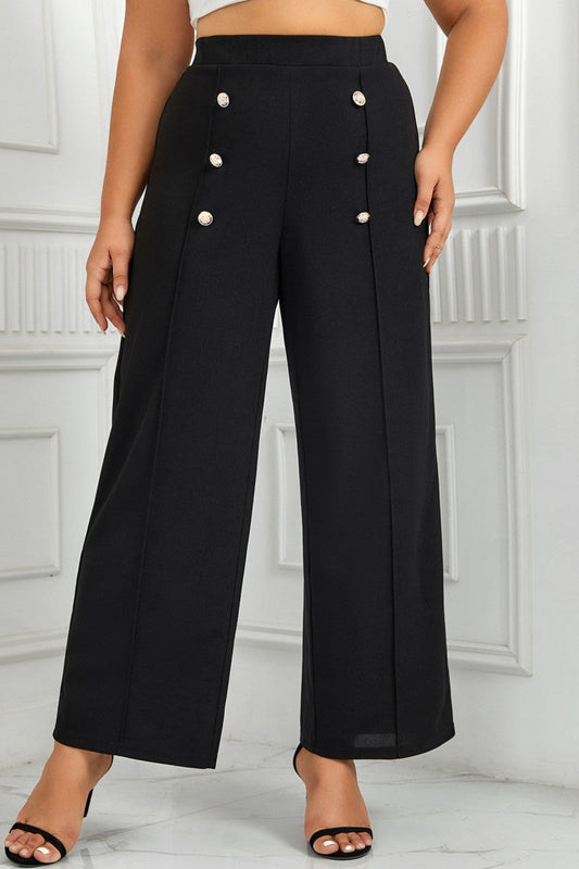 Pantalon Solid Patchwork Plus Size