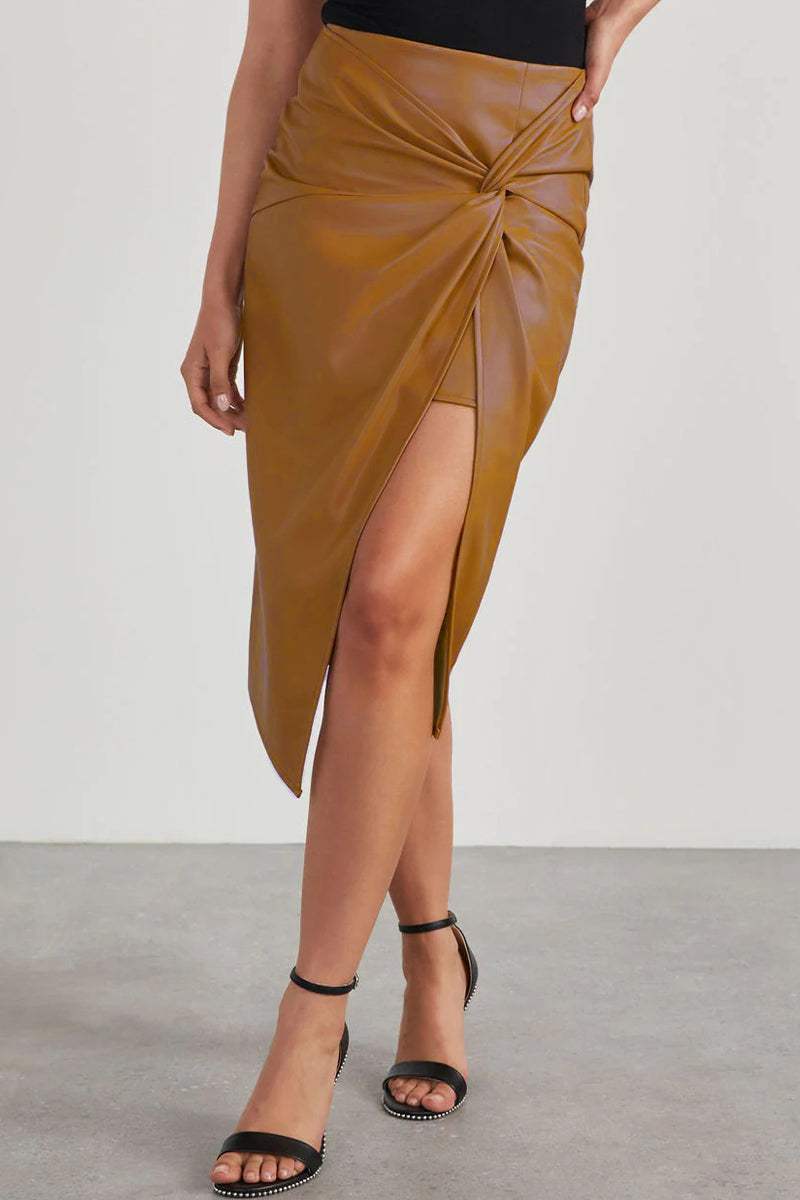 Lena™ | Jupe en cuir ouverte