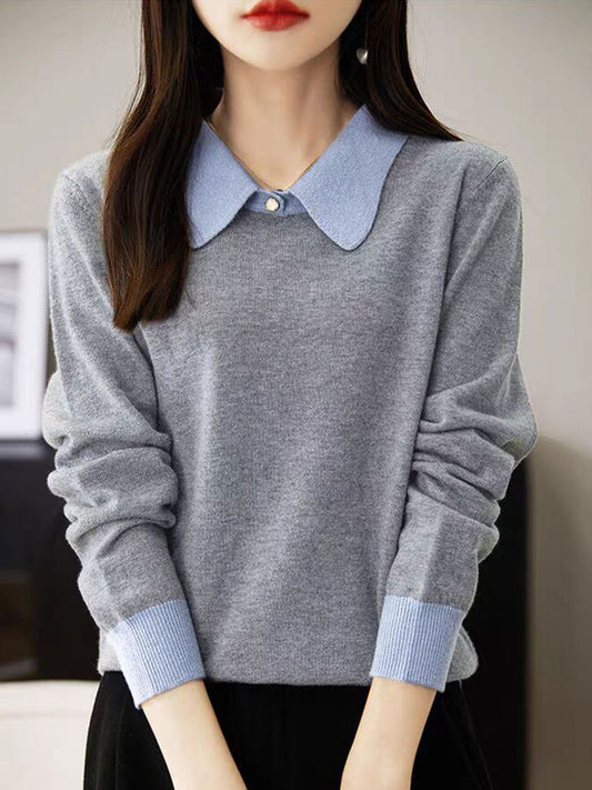 Xisca Blouse | Blouse à manches longues avec blocs de couleurs