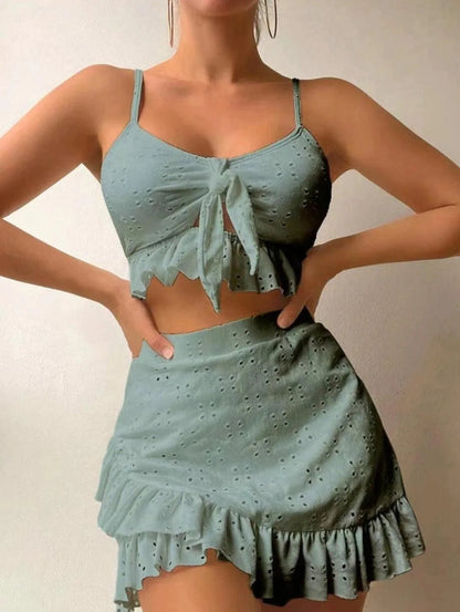 Maillot de bain pour femme - Regine Collection - Volants, polyester, confortable - Parfait pour le printemps et l'été