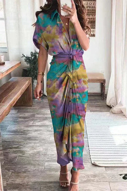 Joahann - Robes élégantes imprimées avec boucle de frénateur et coupe crayon