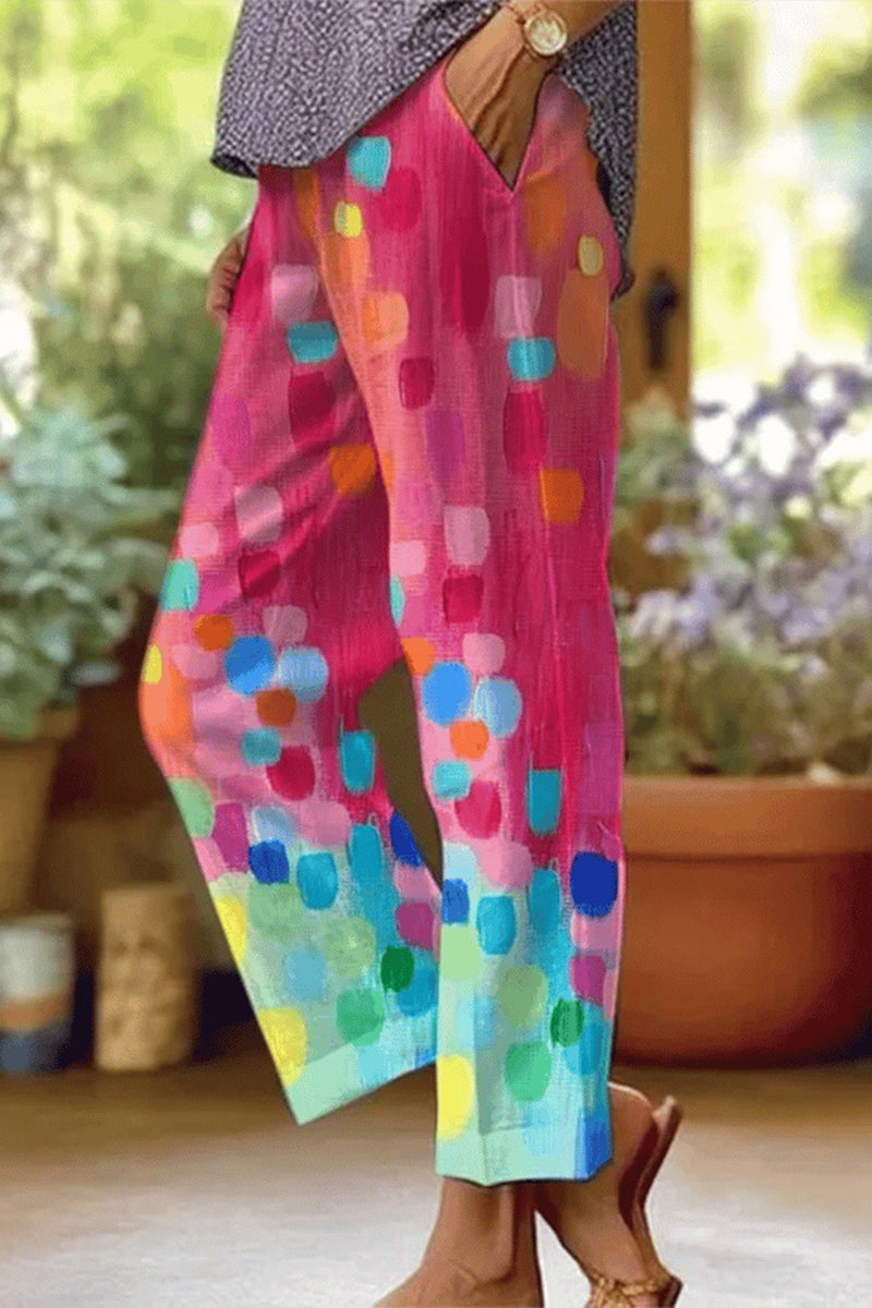 Patchwork floral - Maillots de bain amples à taille moyenne et à jambe droite entièrement imprimés (6 couleurs)
