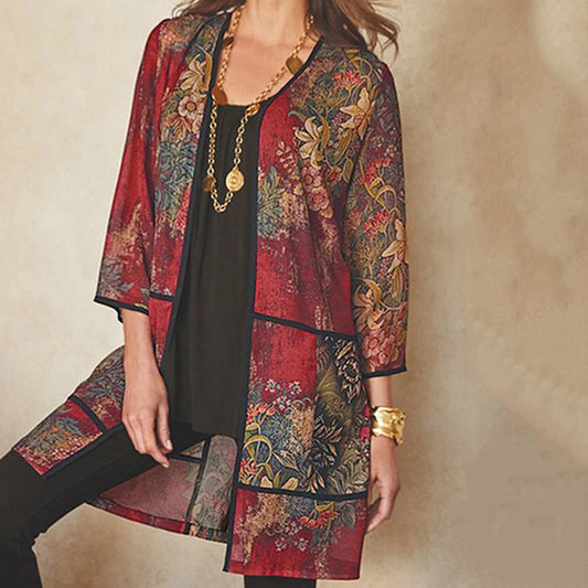 Wanda Blouse | Blouse longue à imprimé floral