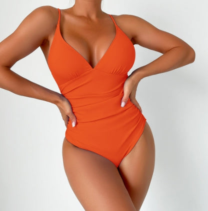 LolaBeach - Maillot de bain uni à col V profond