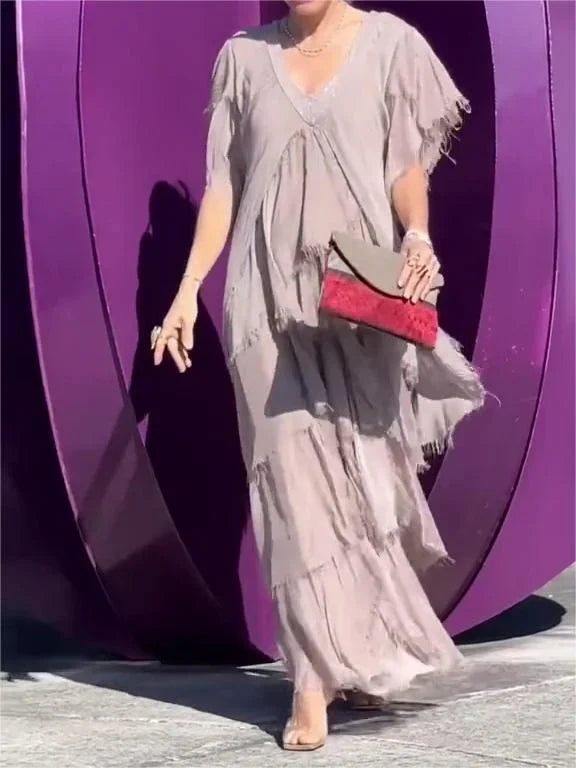 Cortenne - Robe longue élégante avec décolleté plongeant