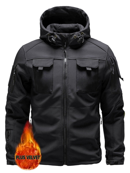 Veste tactique d'extérieur à capuche Imperméable Coupe-vent Isolé Pour Hommes | Parfait pour les activités de plein air