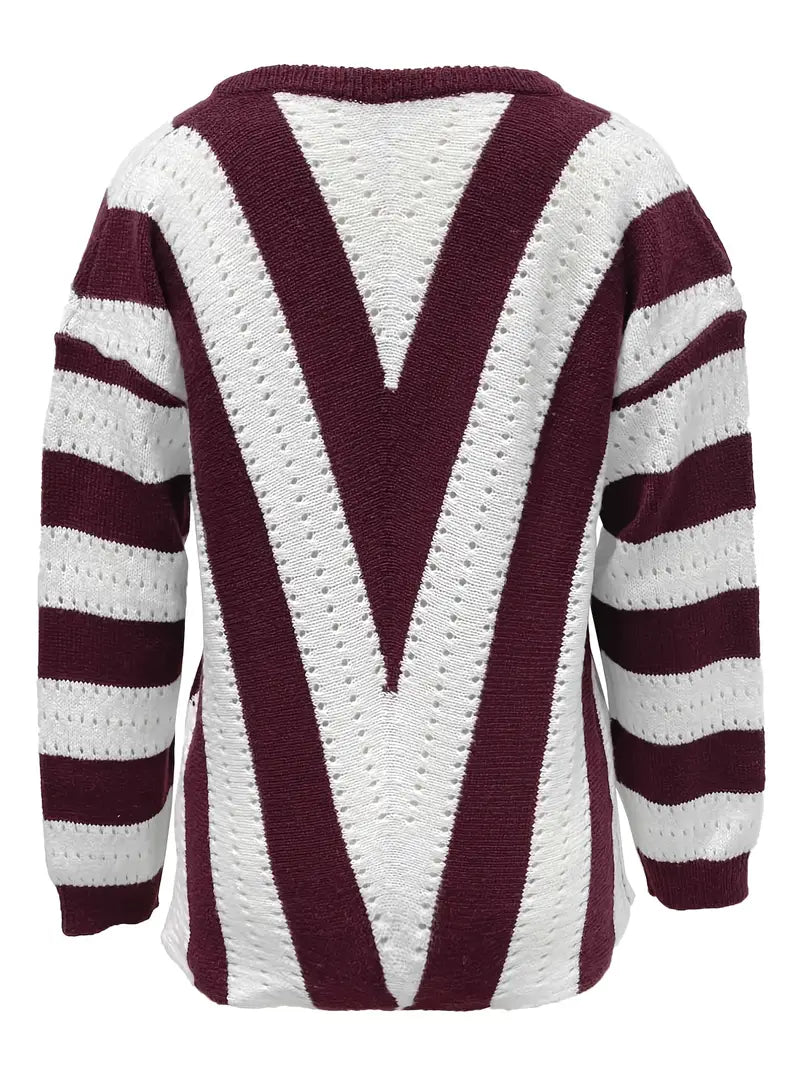 Grace - Pull rayé col V