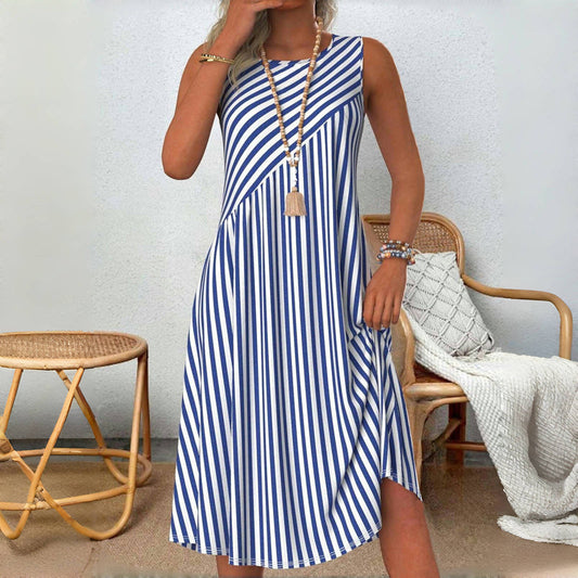 Robe d'été sans manches à rayures