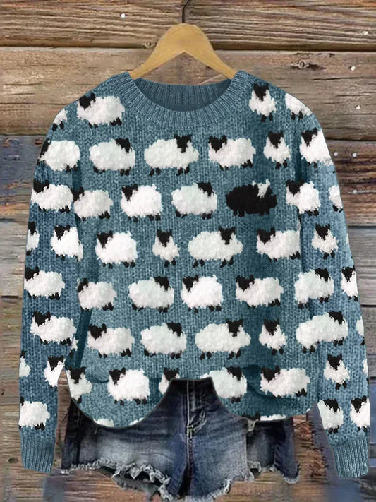 Susan - pull vintage confortable en peau de mouton