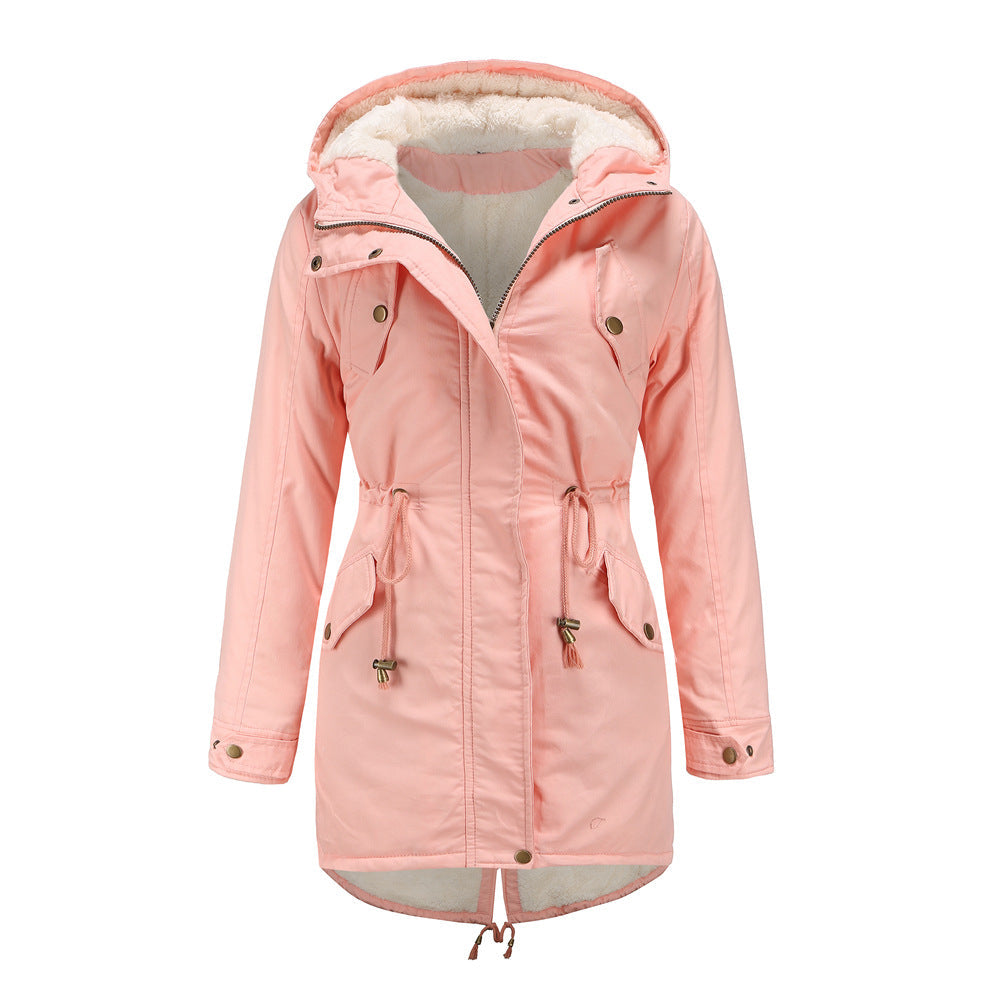 Veste d'hiver avec cordon de serrage pour femmes