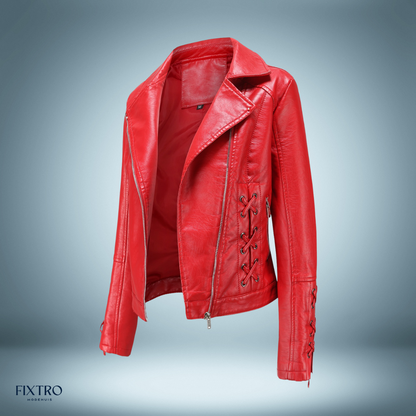 Exclusif - blouson en cuir avec tresses