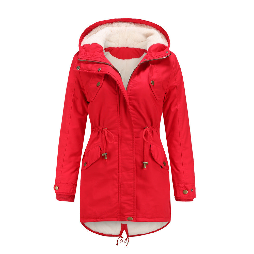 Veste d'hiver avec cordon de serrage pour femmes