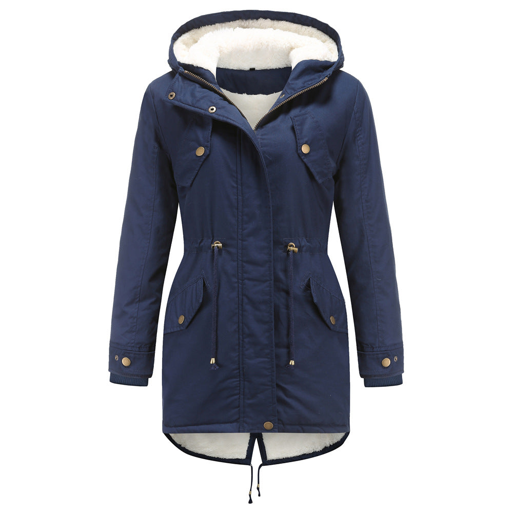 Veste d'hiver avec cordon de serrage pour femmes