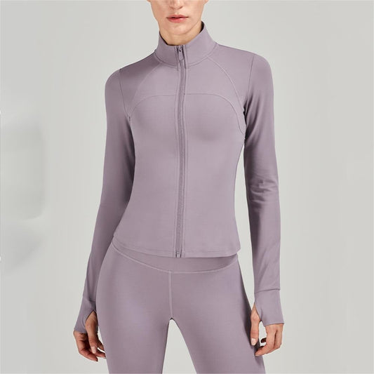 Veste de yoga sportive simple avec fermeture éclair