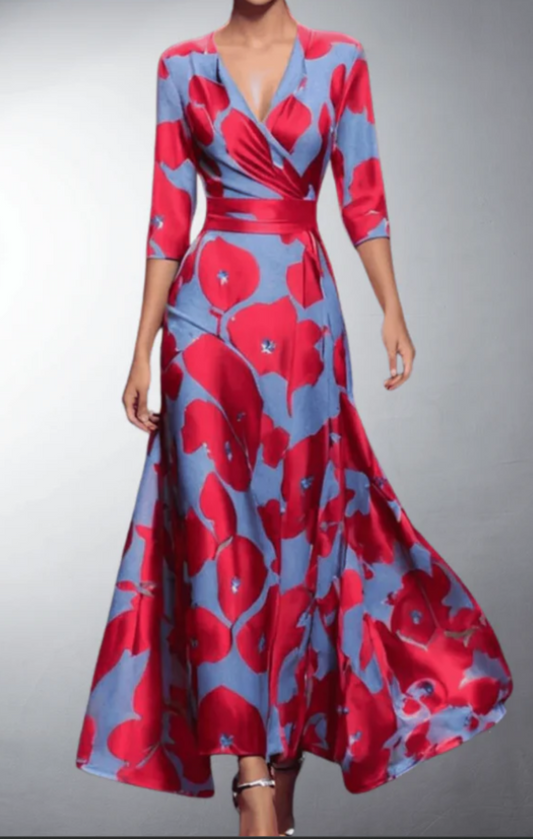 Robe longue Flora à fleurs