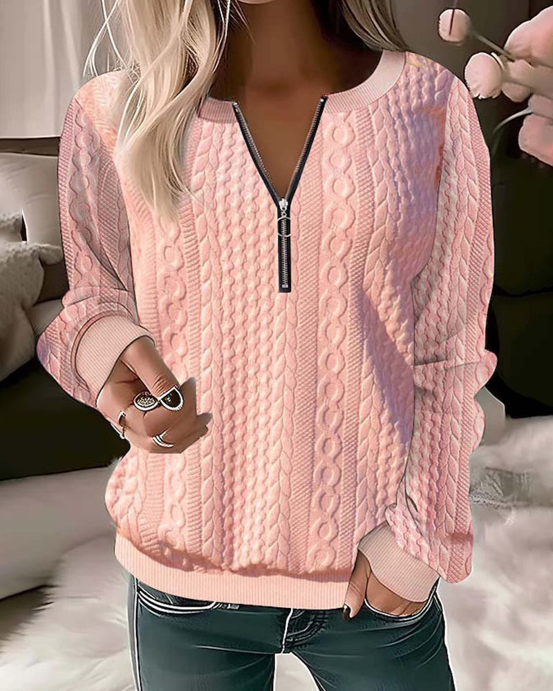 Efriede | Pull d'hiver en tricot pour femme | Fermeture éclair