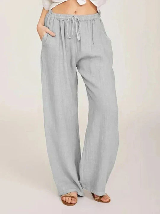 Pantalon en coton lin