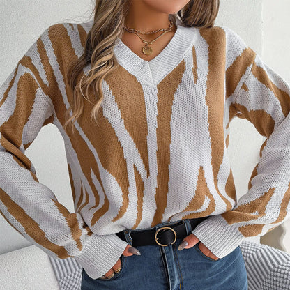 Warona Sweater | Pull tricoté à blocs de couleurs pour femmes