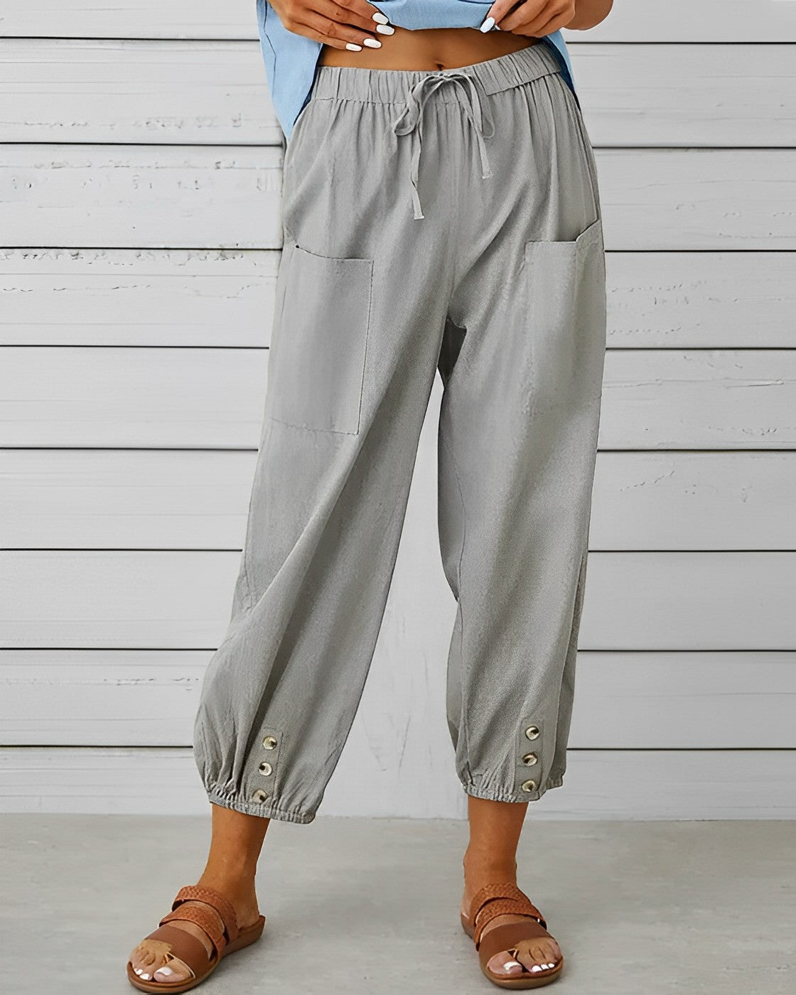 Pantalon large avec taille haute