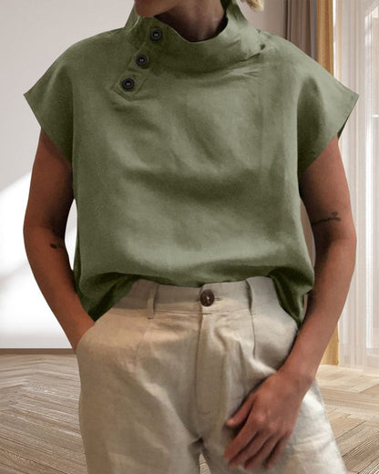 Shalia Blouse | Blouse en lin à manches courtes