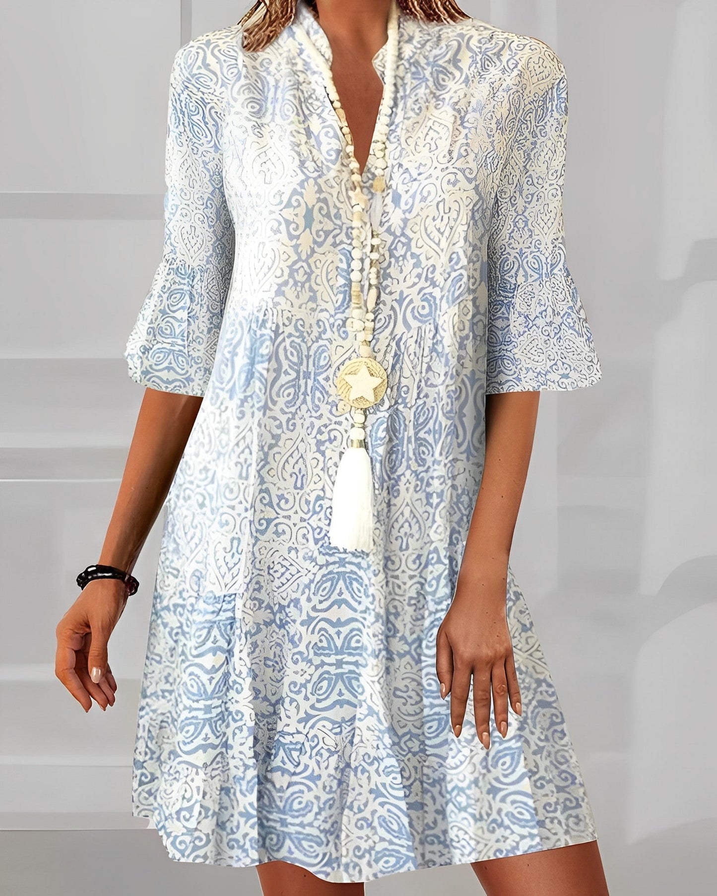 Robe élégante pour femme avec imprimé style bohème