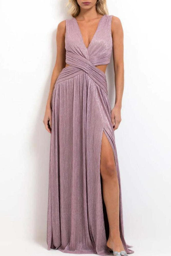 Robe longue à la surface brillante et au design élégant pour les occasions spéciales