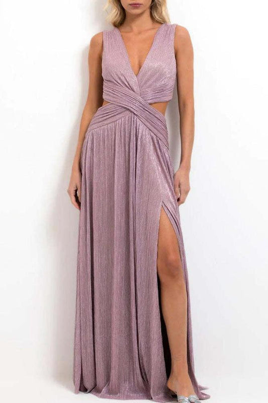 Robe longue à la surface brillante et au design élégant pour les occasions spéciales