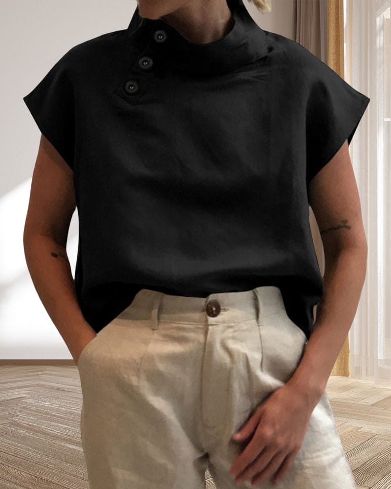 Shalia Blouse | Blouse en lin à manches courtes