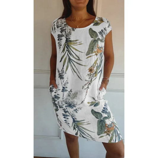 Robe à encolure ronde