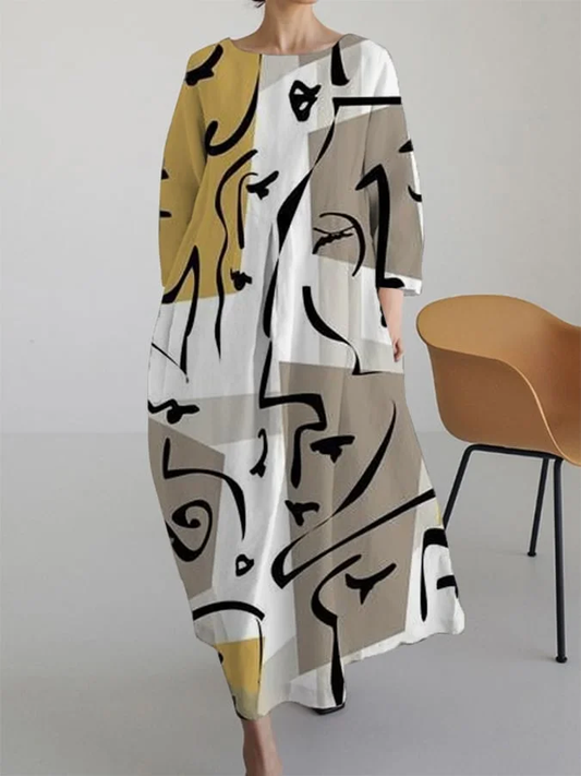 Robe de loisirs à imprimé abstrait